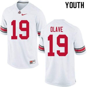 Youth Ohio State Buckeyes #19 Chris Olave White Nike NCAA College Football Jersey Outlet YZK7244US